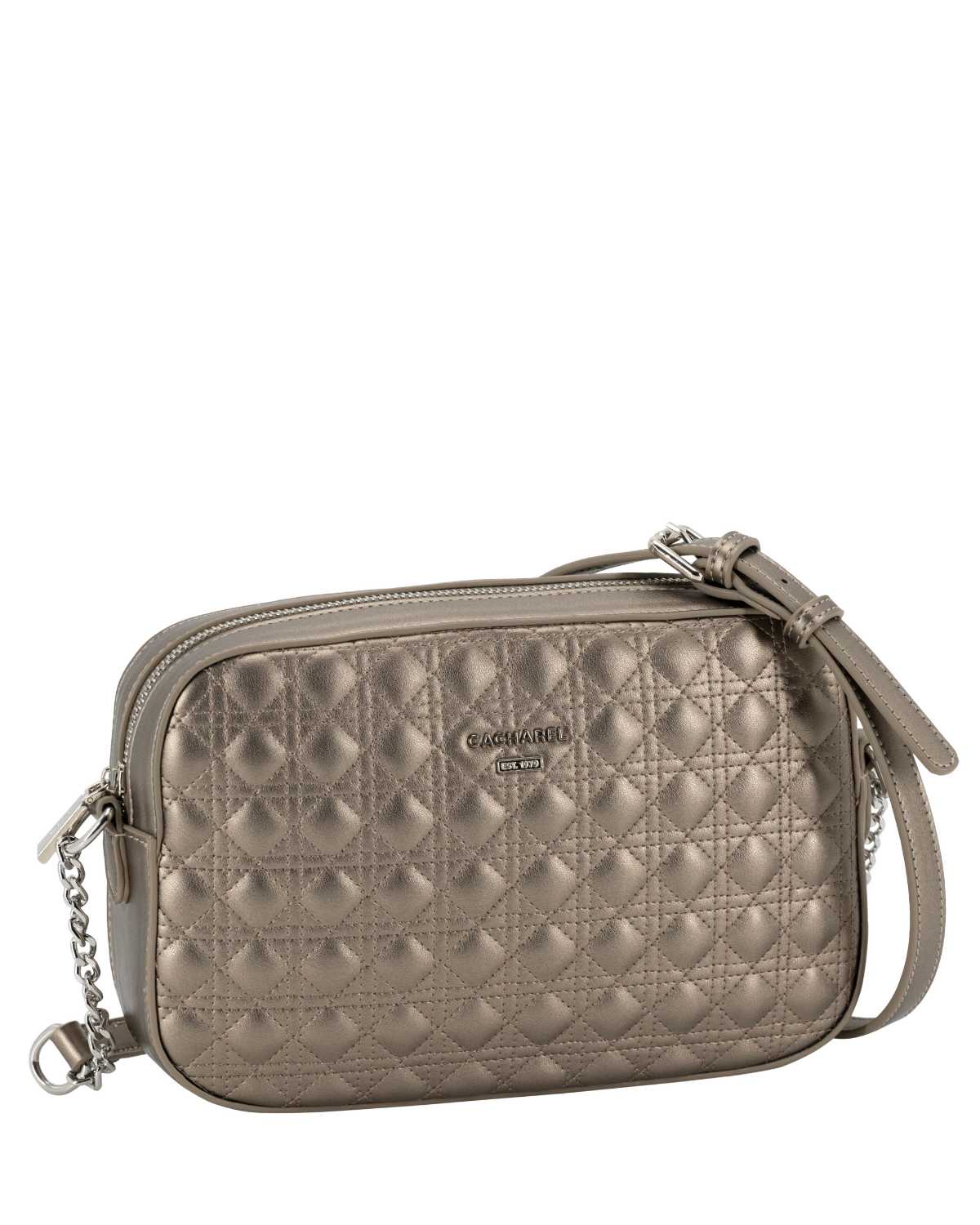 Bolso bandolera acolchado en cobre